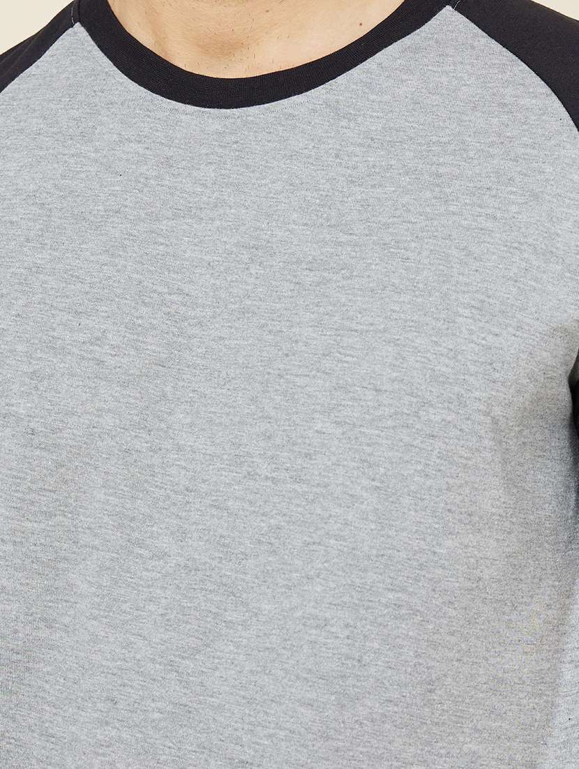 men color block round neck sleepwear top bottom set  - 22398010 -  Standard Image - 1