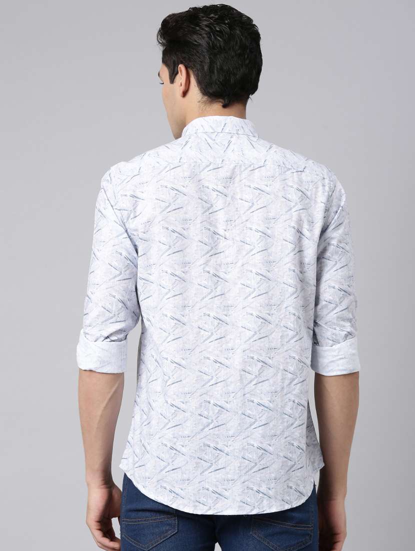 men printed long sleeve slim fit casual shirt - 22398052 -  Standard Image - 4