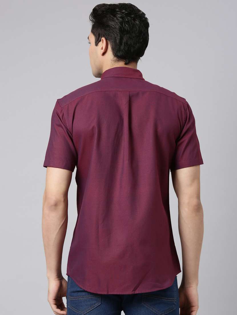 men solid short sleeve slim fit casual shirt - 22398055 -  Standard Image - 4