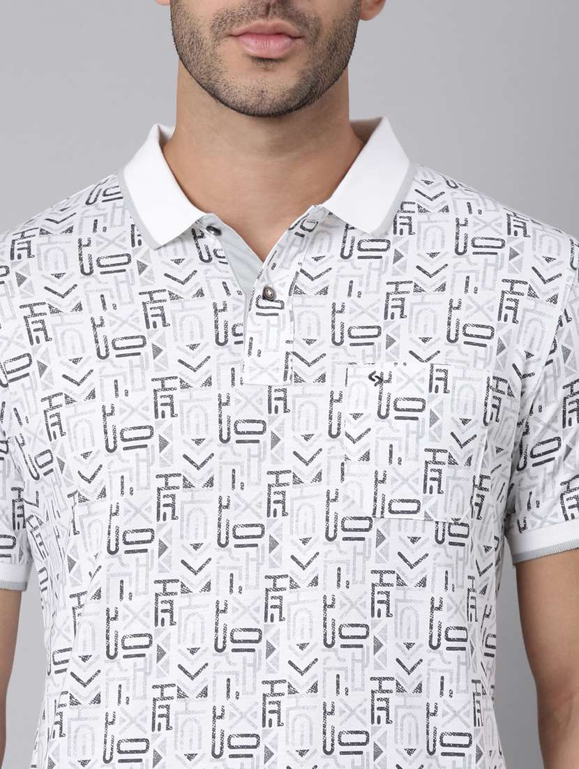men printed short sleeve regular fit polo t-shirt - 22398088 -  Standard Image - 1