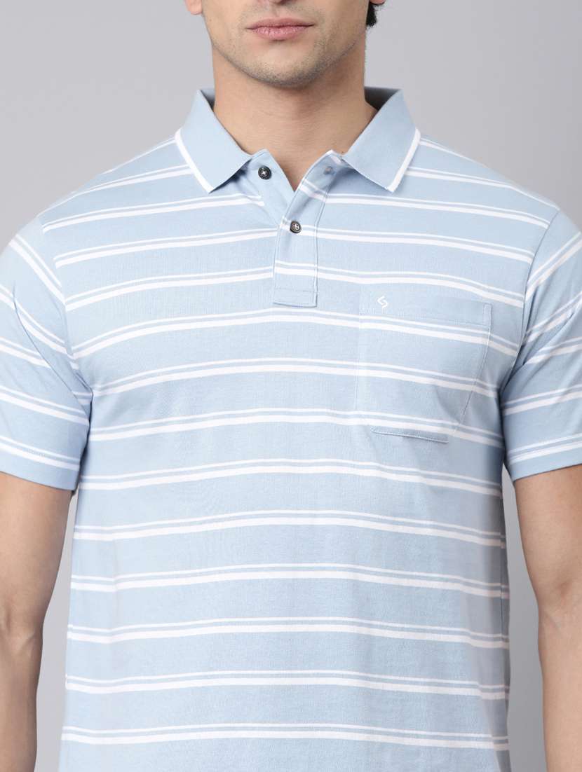 men striped short sleeve regular fit polo t-shirt - 22398089 -  Standard Image - 1