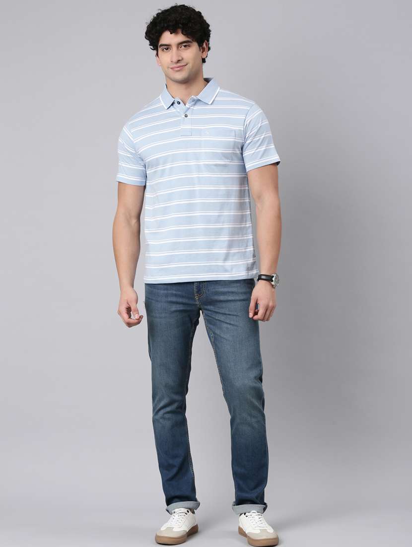 men striped short sleeve regular fit polo t-shirt - 22398089 -  Standard Image - 4