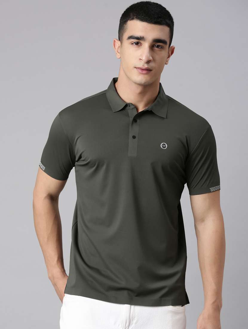 men solid short sleeve slim fit polo t-shirt