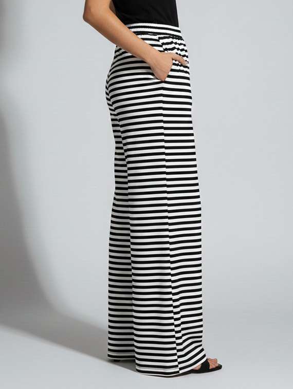 women striped high rise flared palazzo - 22398125 -  Standard Image - 1