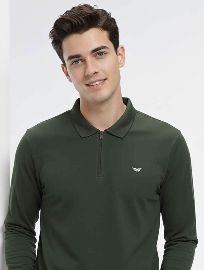 men solid long sleeve regular fit polo t-shirt - 22398908 -  Standard Image - 1
