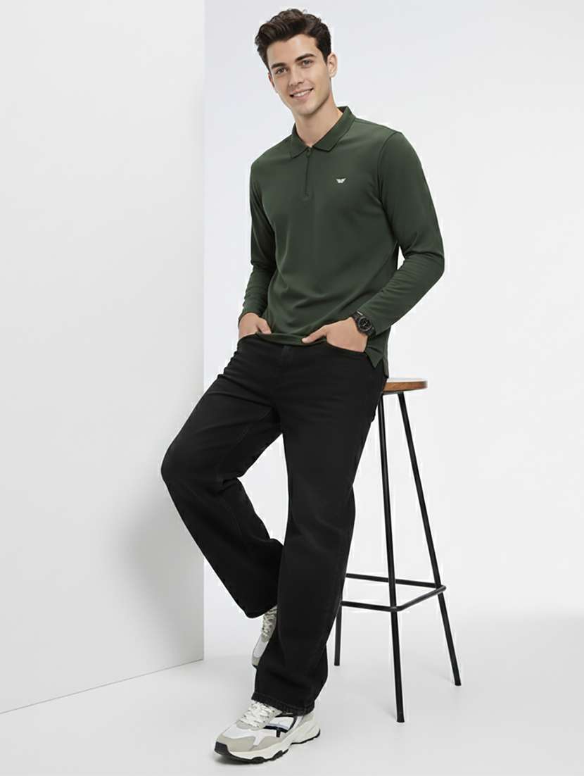 men solid long sleeve regular fit polo t-shirt - 22398908 -  Standard Image - 4