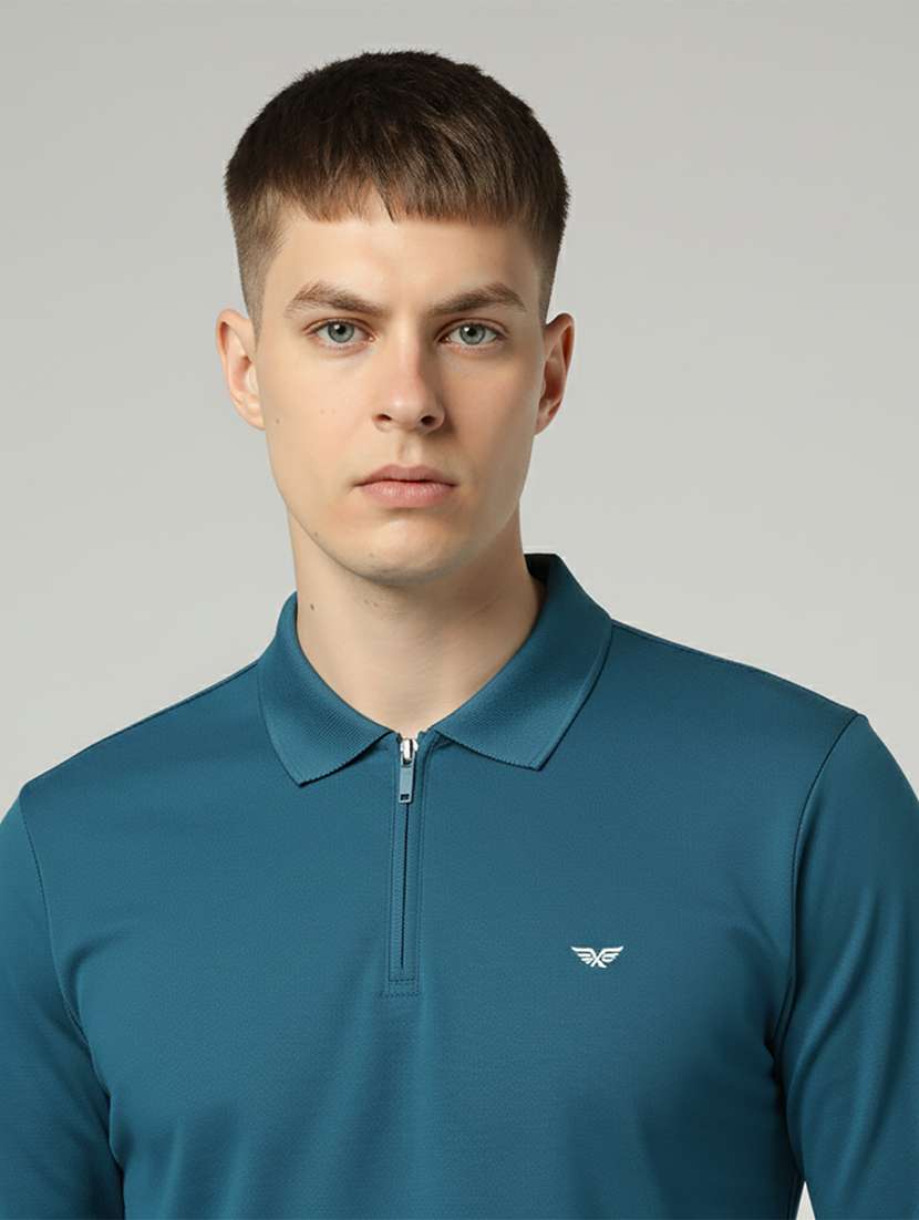 men solid long sleeve regular fit polo t-shirt - 22398912 -  Standard Image - 1