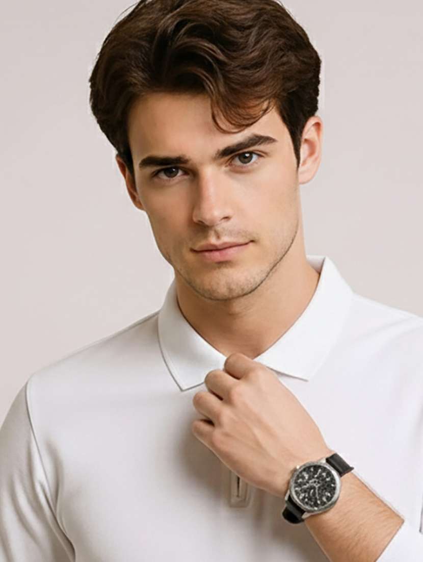 men solid long sleeve regular fit polo t-shirt - 22398913 -  Standard Image - 1