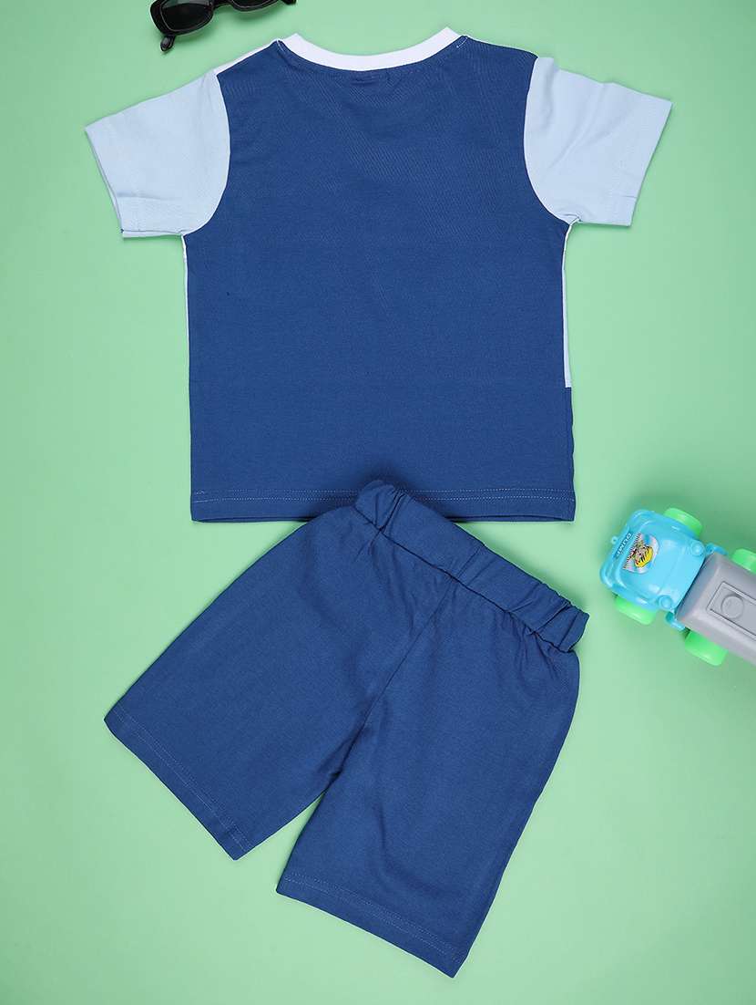 boys printed round neck shorts set - 22399007 -  Standard Image - 1