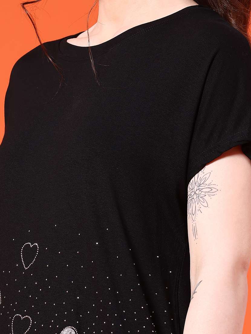 women embellished short sleeve t-shirt - 22399074 -  Standard Image - 1