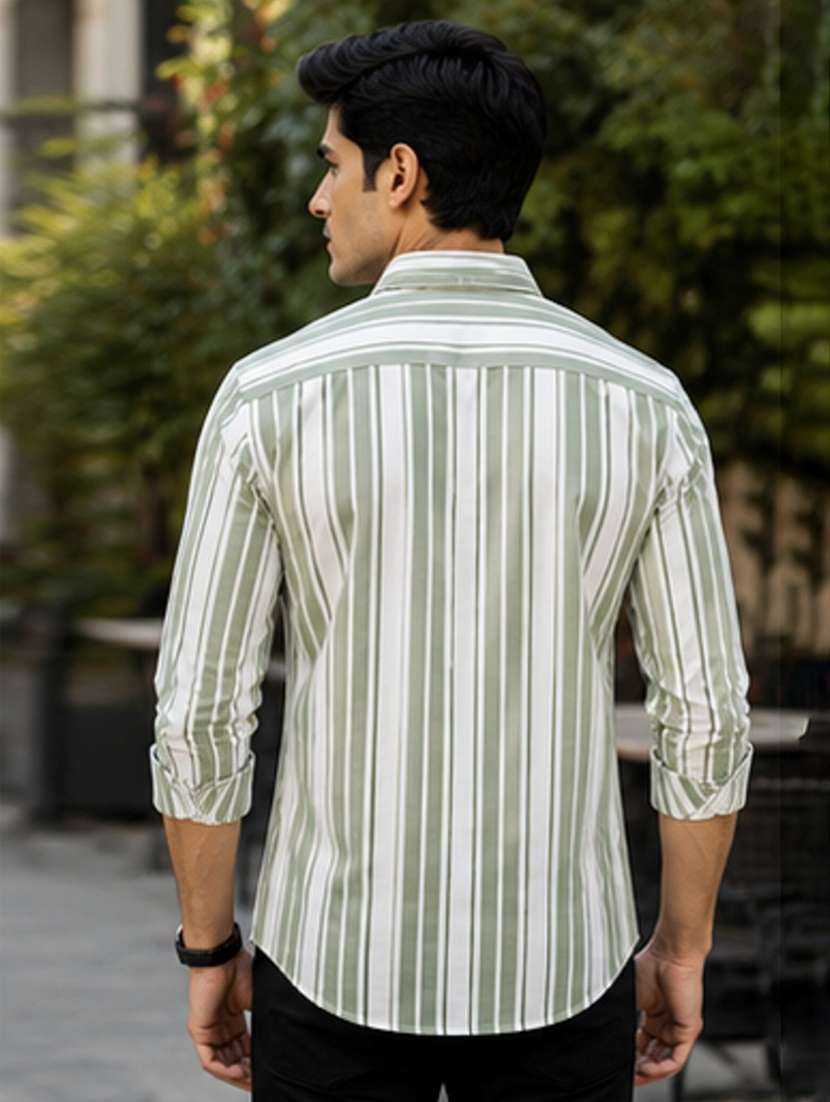 men striped long sleeve regular fit casual shirt - 22399107 -  Standard Image - 4