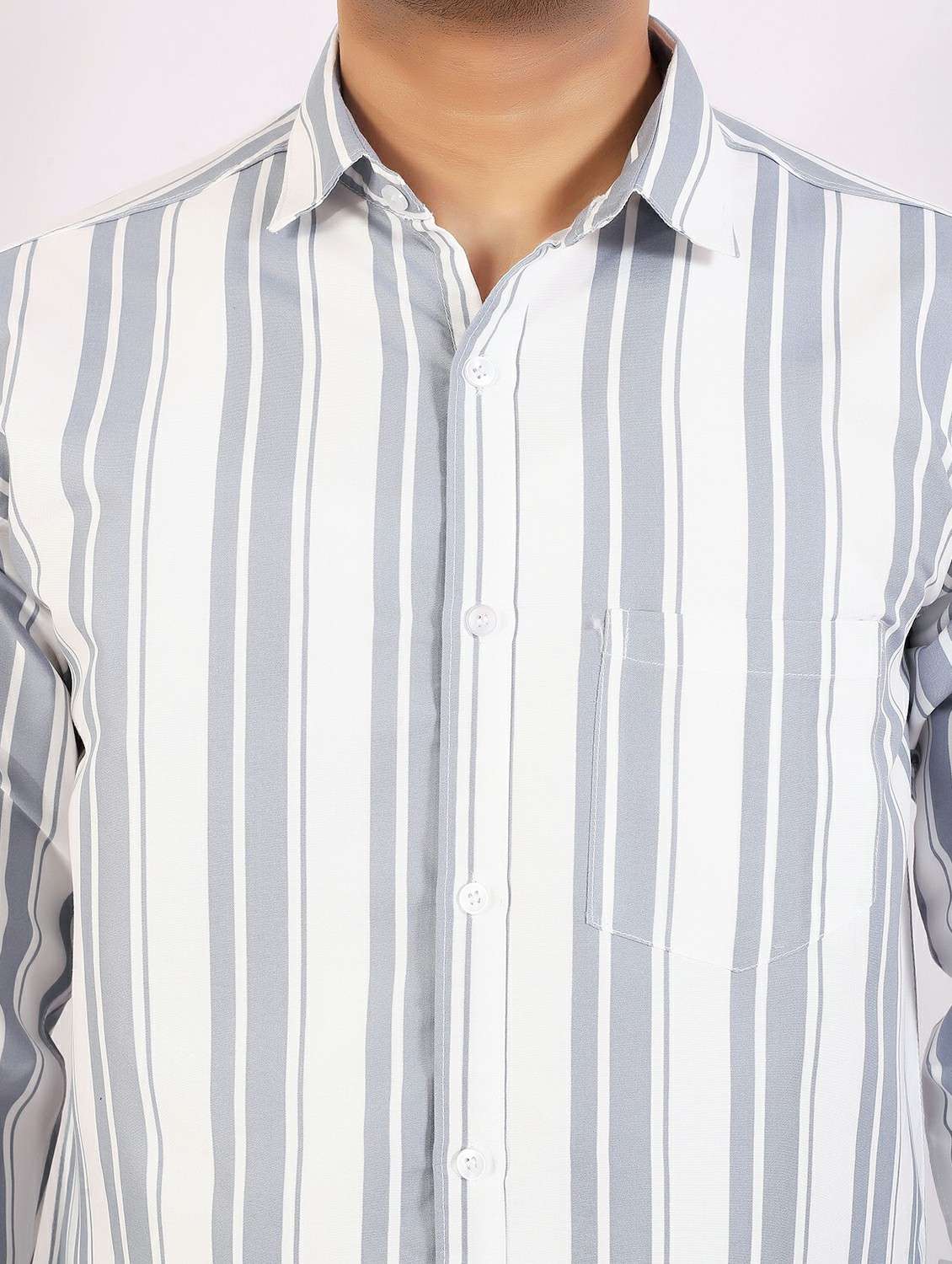 men striped long sleeve regular fit casual shirt - 22399108 -  Standard Image - 1