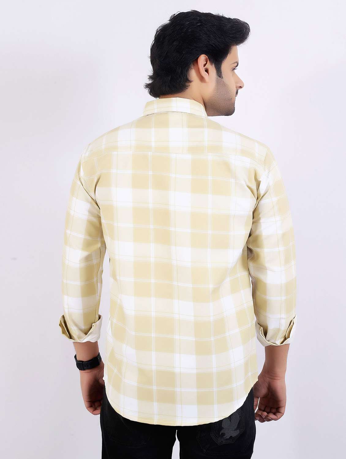 men checkered long sleeve regular fit casual shirt - 22399112 -  Standard Image - 4