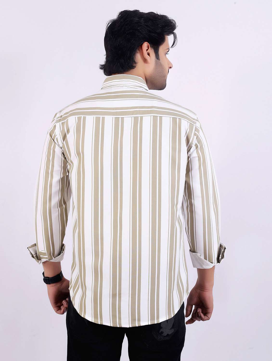 men striped long sleeve regular fit casual shirt - 22399113 -  Standard Image - 4