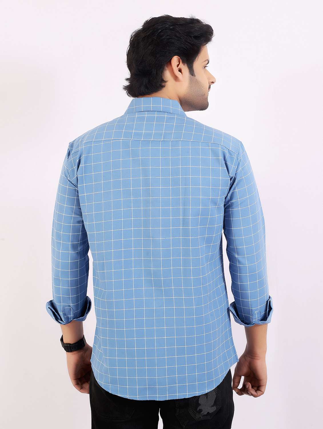 men checkered long sleeve regular fit casual shirt - 22399116 -  Standard Image - 4