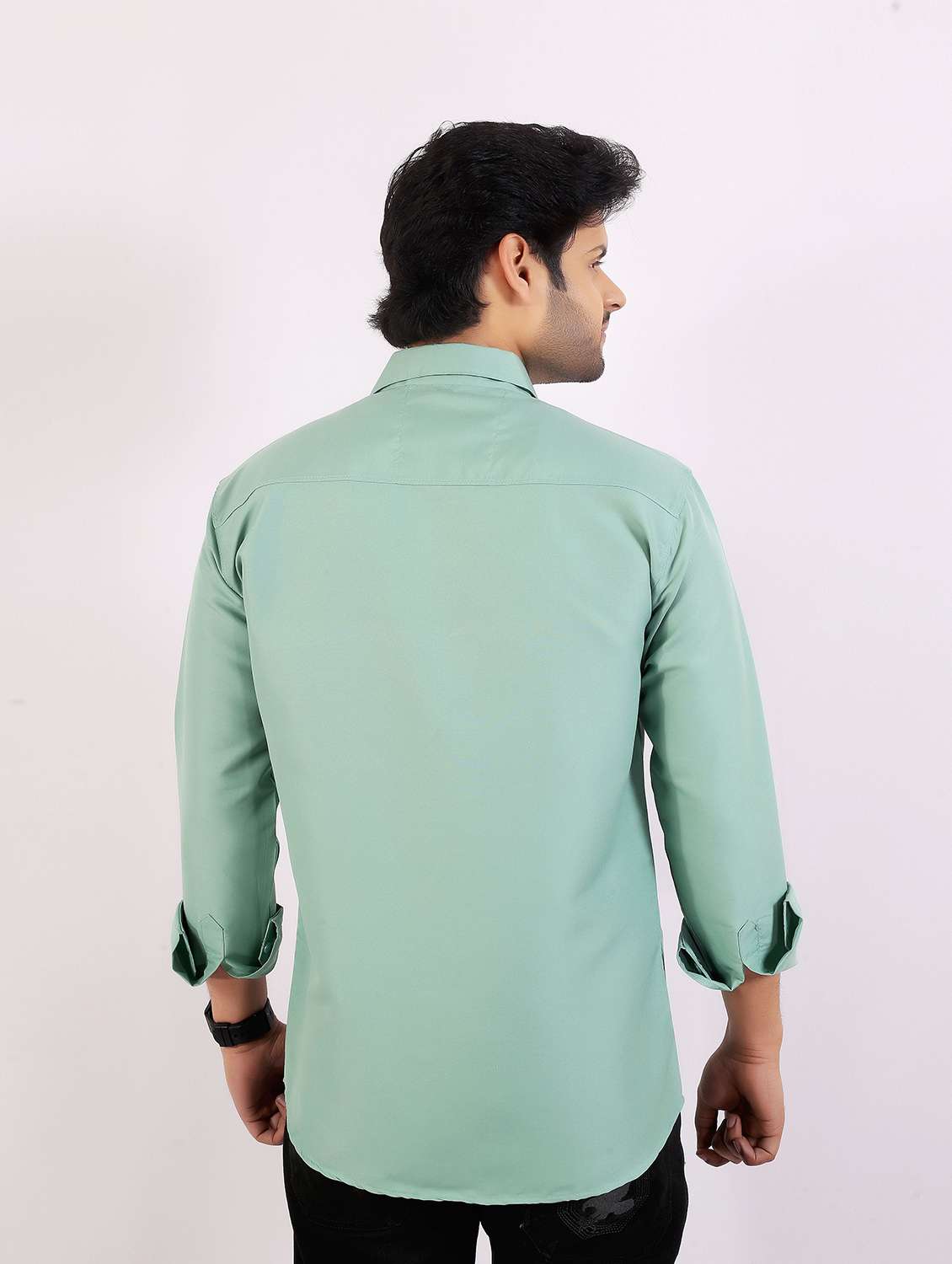 men solid long sleeve regular fit casual shirt - 22399131 -  Standard Image - 4