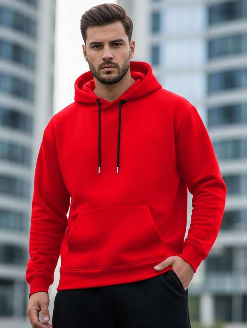 men solid long sleeve regular fit sweatshirt