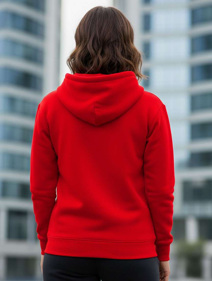 women solid long sleeve hooded sweatshirt - 22399241 -  Standard Image - 1