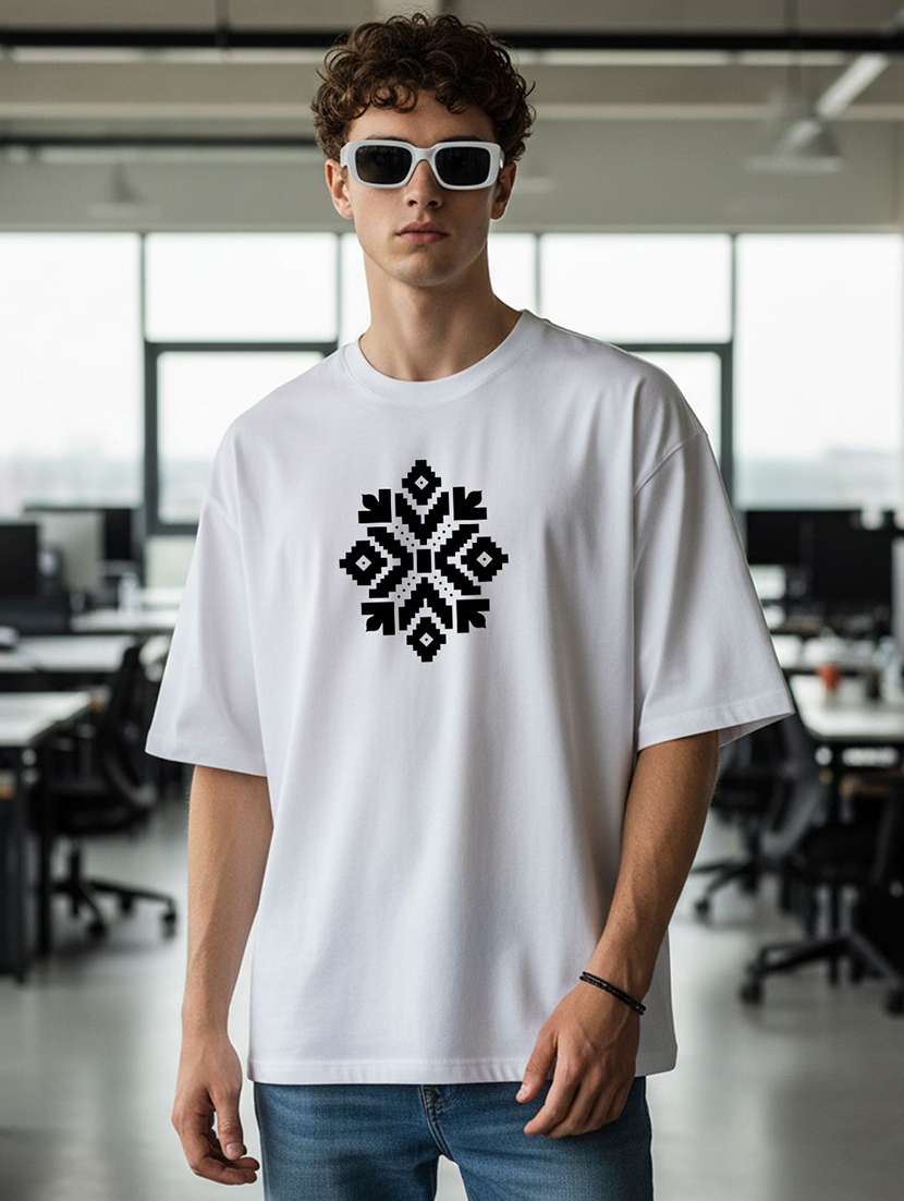 men printed short sleeve oversized t-shirt