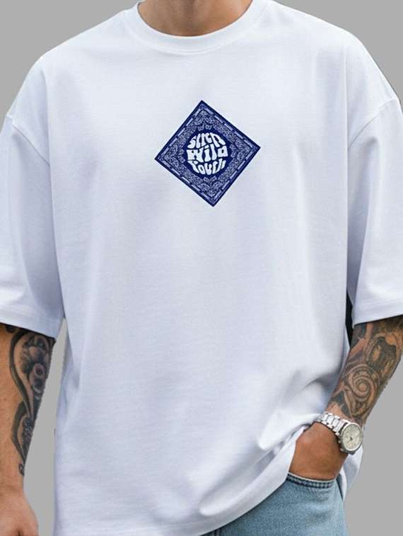 men printed short sleeve oversized t-shirt - 22399287 -  Standard Image - 1