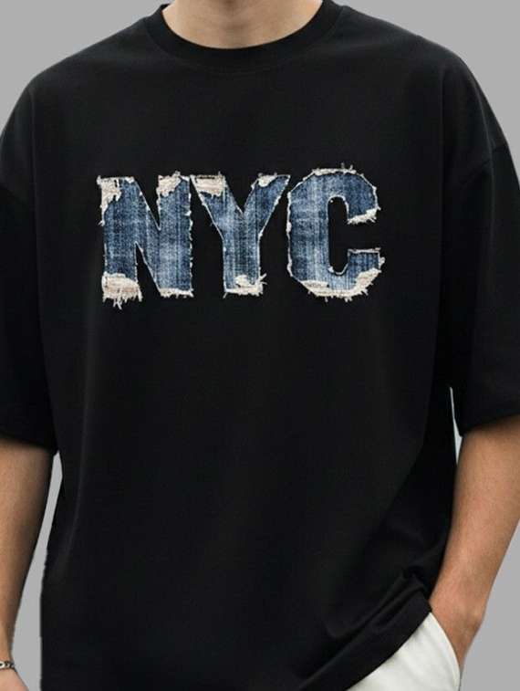 men typographic short sleeve oversized t-shirt - 22399339 -  Standard Image - 1