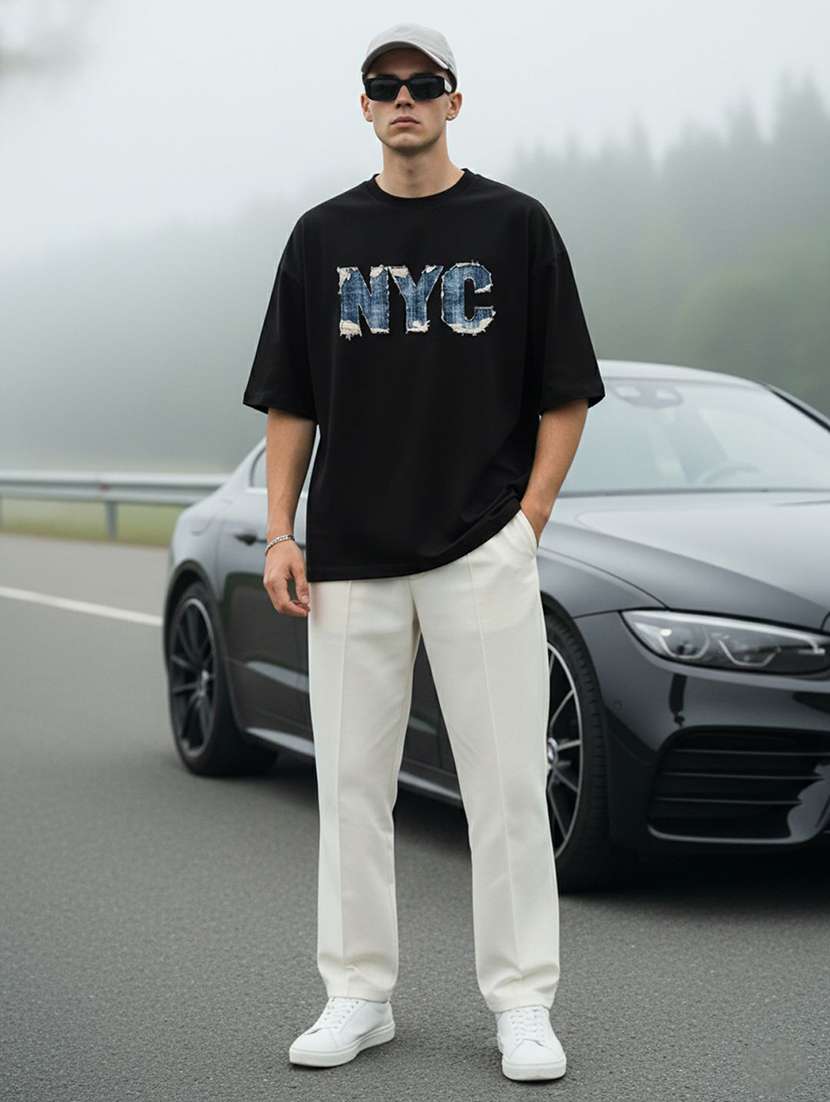 men typographic short sleeve oversized t-shirt - 22399339 -  Standard Image - 4