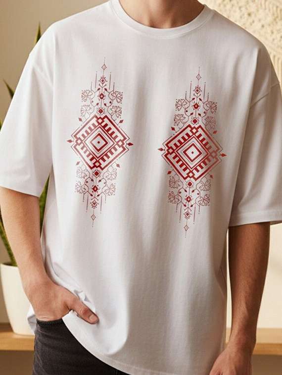 men printed short sleeve oversized t-shirt - 22399345 -  Standard Image - 1