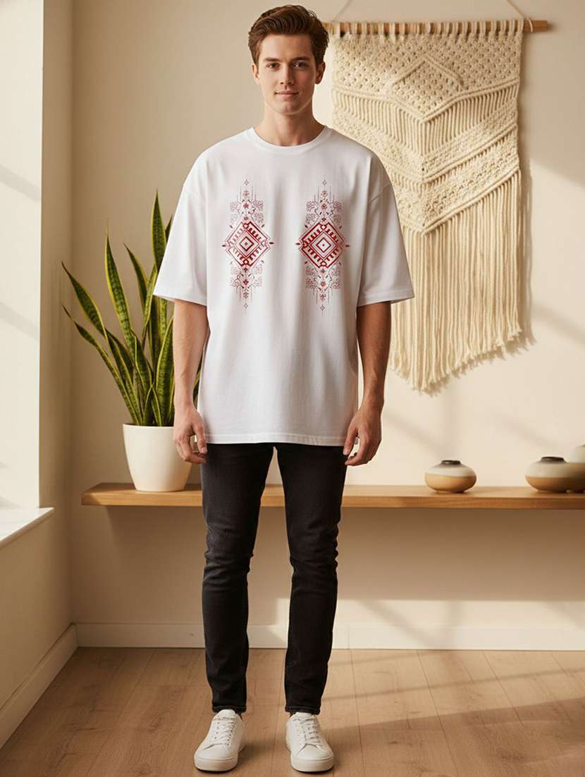 men printed short sleeve oversized t-shirt - 22399345 -  Standard Image - 4
