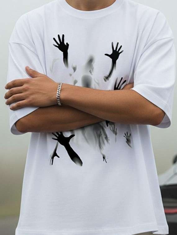 men printed short sleeve oversized t-shirt - 22399365 -  Standard Image - 1