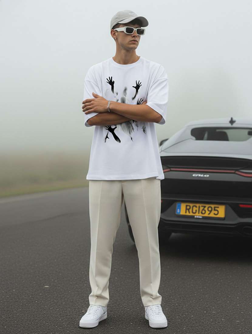 men printed short sleeve oversized t-shirt - 22399365 -  Standard Image - 4