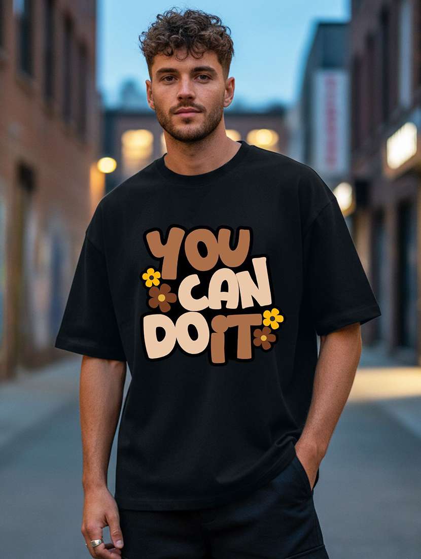 men typographic short sleeve oversized t-shirt