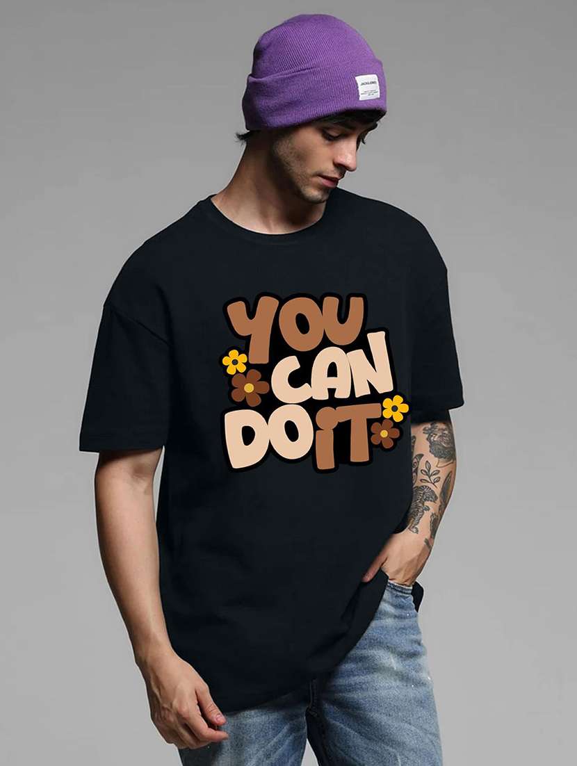 men typographic short sleeve oversized t-shirt - 22399374 -  Standard Image - 1