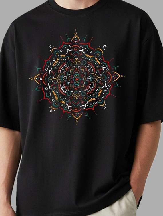 men printed short sleeve oversized t-shirt - 22399375 -  Standard Image - 1