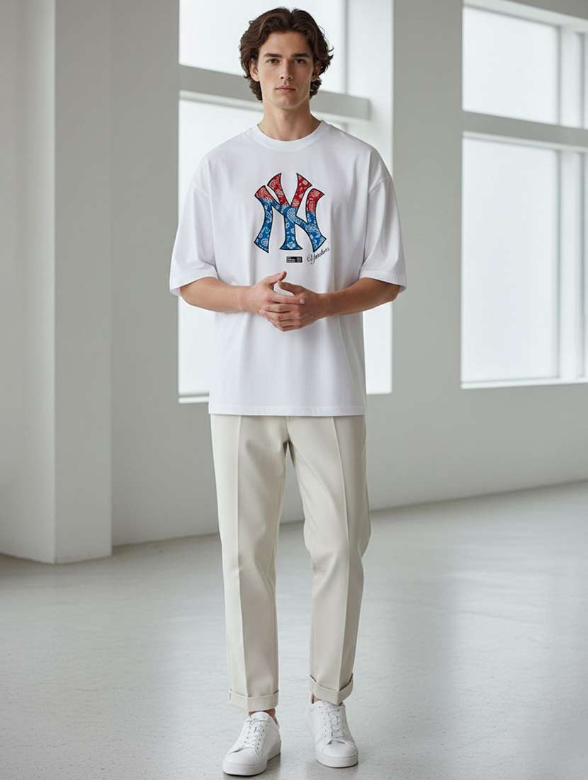 men typographic short sleeve oversized t-shirt - 22399381 -  Standard Image - 4