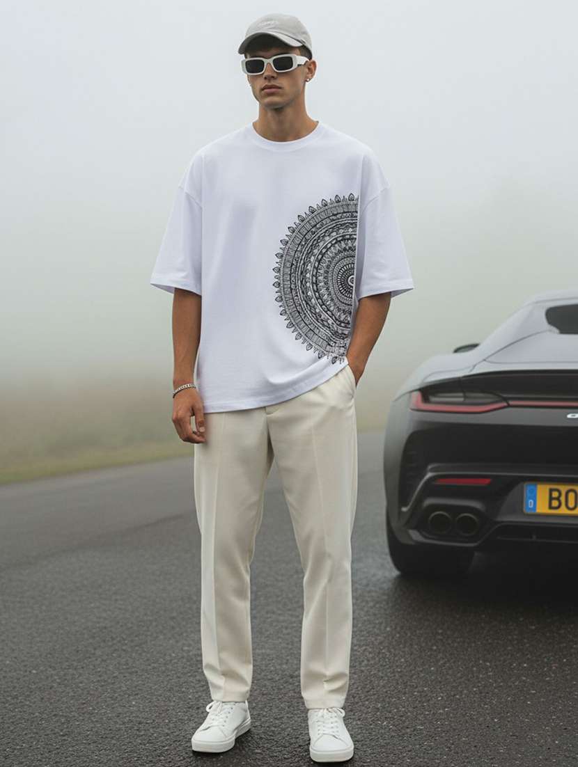 men printed short sleeve oversized t-shirt - 22399382 -  Standard Image - 4