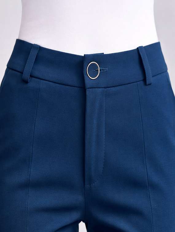 women solid high rise straight trouser - 22399452 -  Standard Image - 1