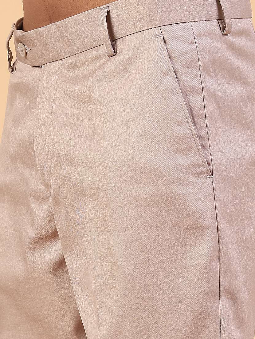 Men Solid Mid Rise Regular Fit Trouser - 22399500 -  Standard Image - 1