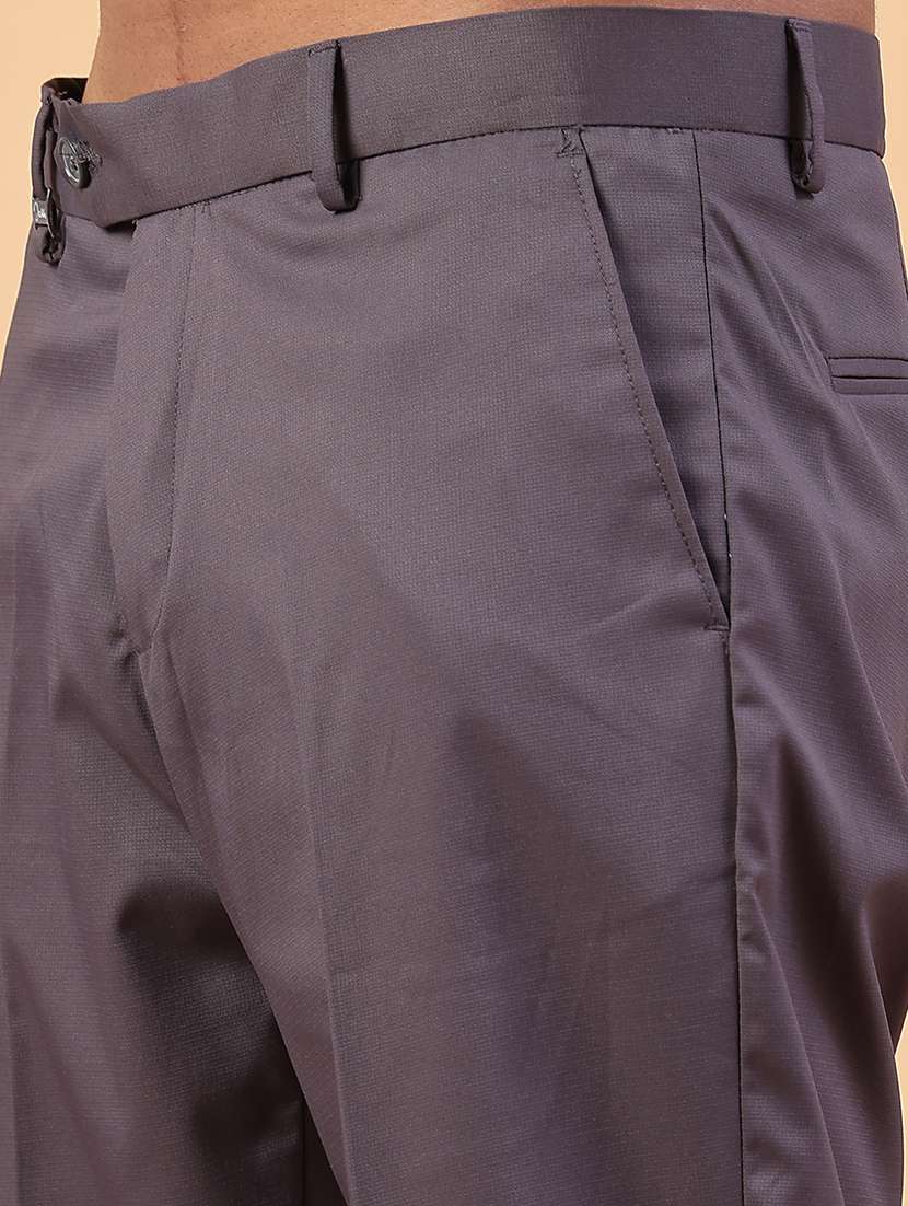 Men Solid Mid Rise Regular Fit Trouser - 22399504 -  Standard Image - 1