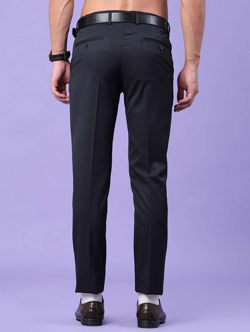 men striped mid rise slim fit trouser - 22399505 -  Standard Image - 4