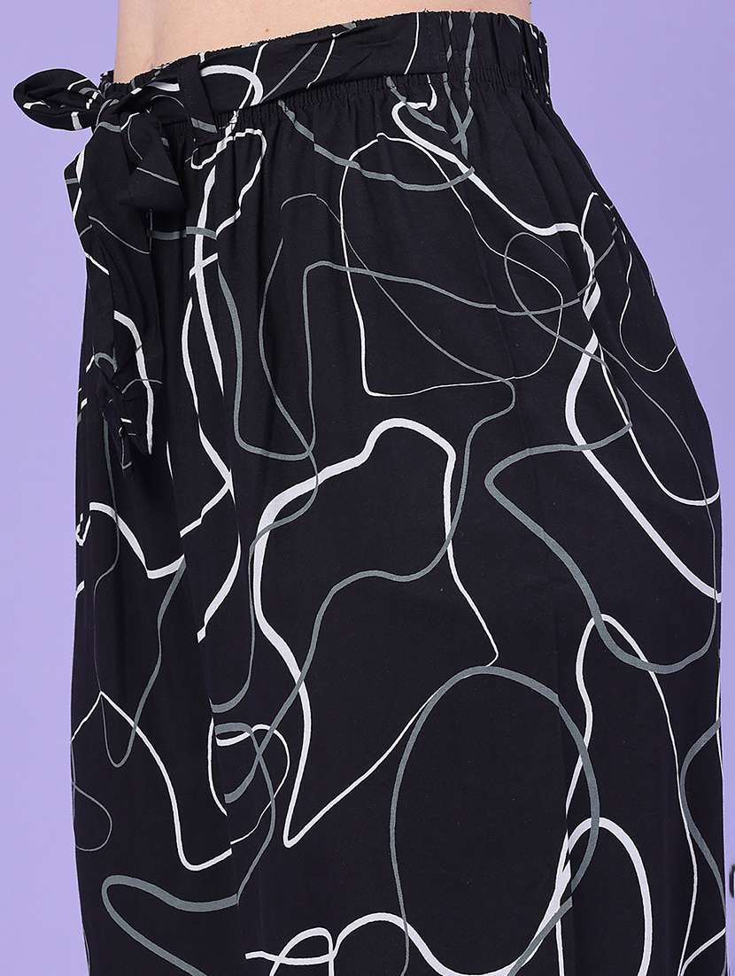 Women Printed Mid Rise Wide Leg Trouser - 22399549 -  Standard Image - 1