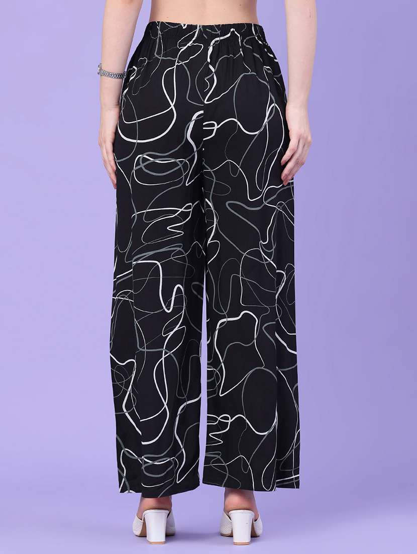 Women Printed Mid Rise Wide Leg Trouser - 22399549 -  Standard Image - 4
