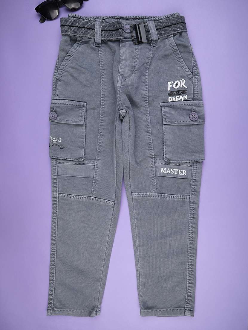 grey poly cotton plain jean - 22399698 -  Standard Image - 1