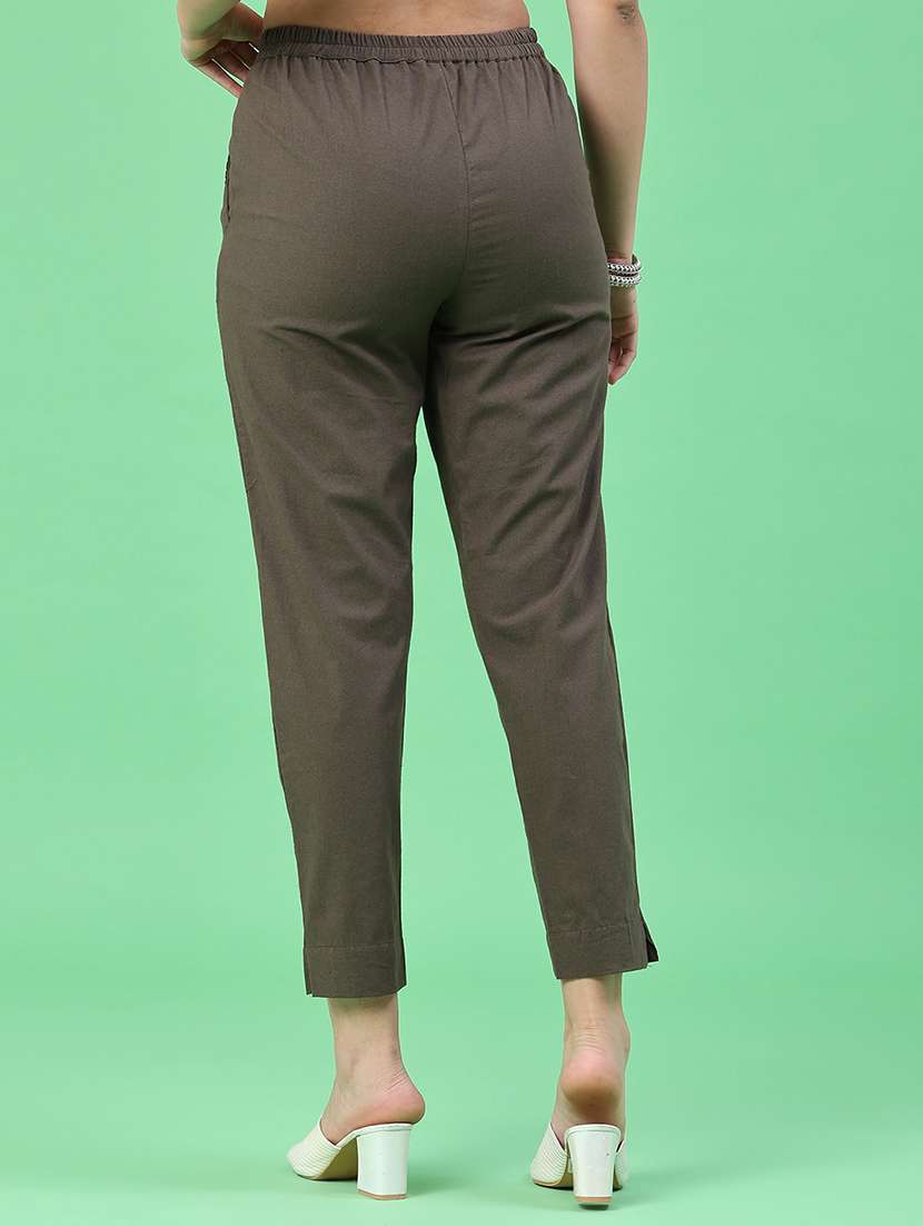 women solid mid rise tapered pant - 22399728 -  Standard Image - 4