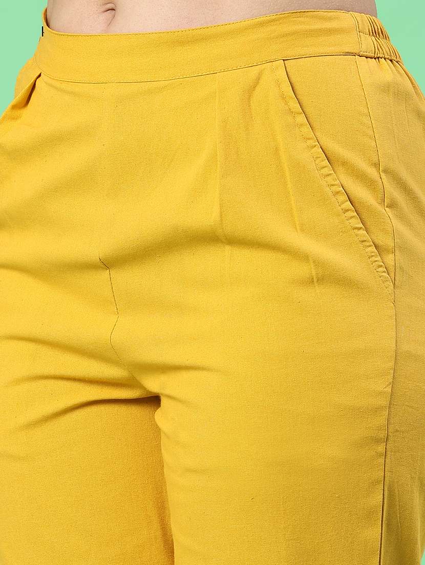 women solid mid rise tapered pant - 22399733 -  Standard Image - 1