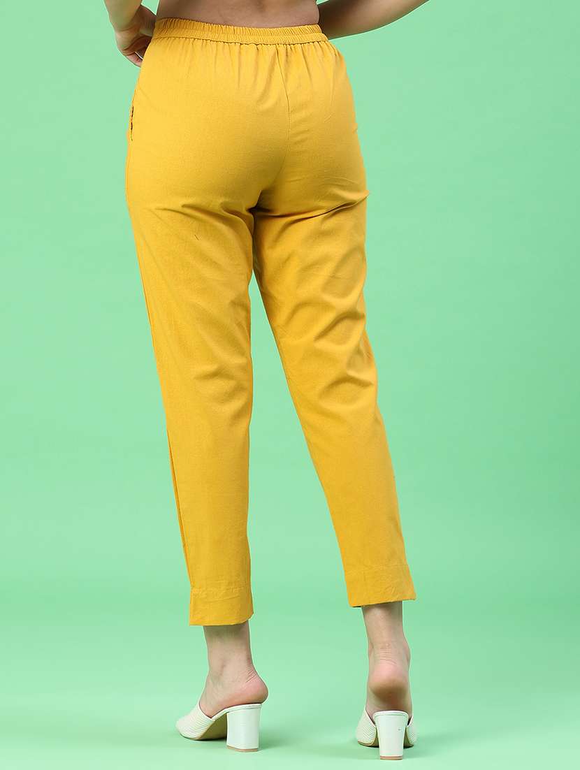 women solid mid rise tapered pant - 22399733 -  Standard Image - 4