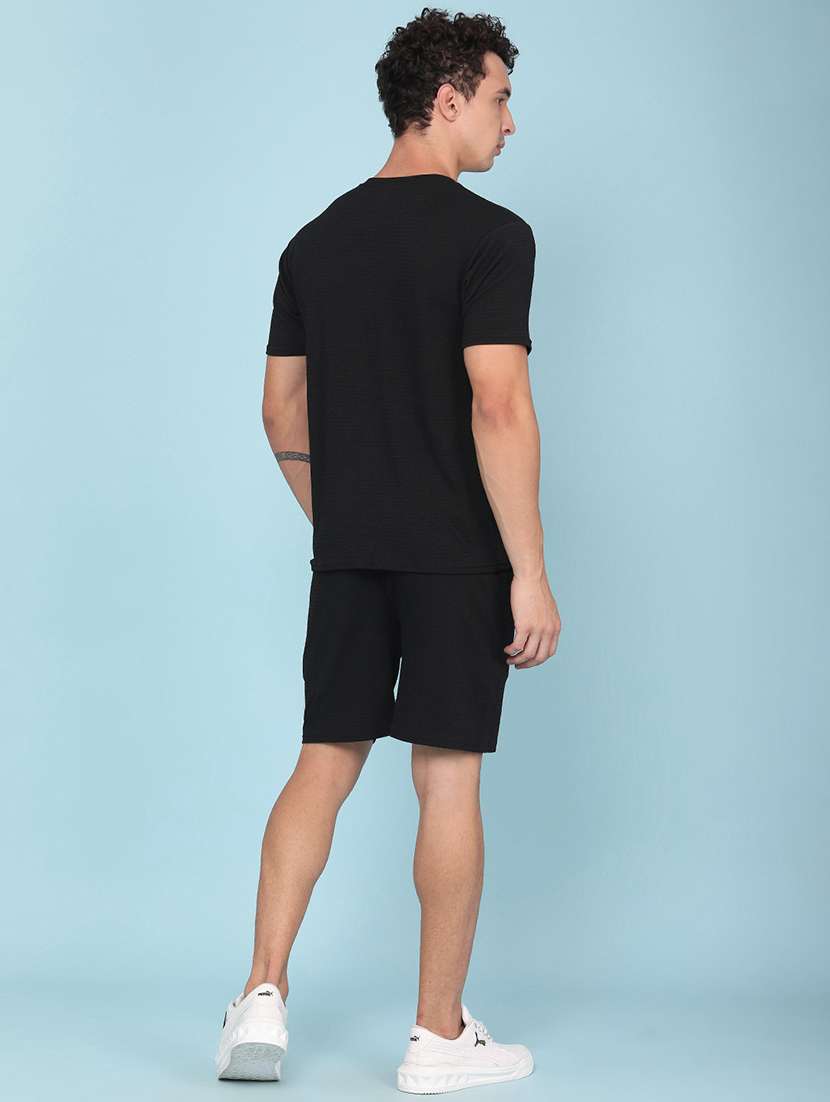 men self design t-shirt and shorts co-ord set - 22399781 -  Standard Image - 4