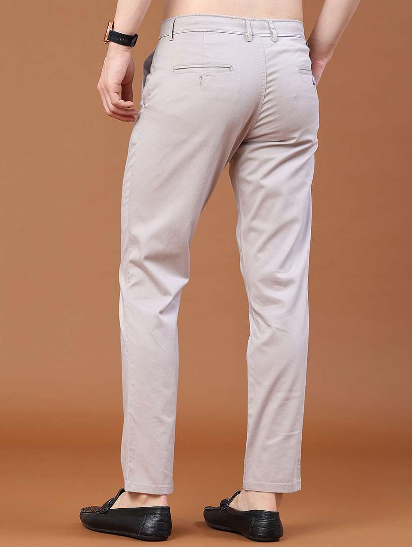 Men Solid Mid Rise Regular Fit Chinos - 22399815 -  Standard Image - 4