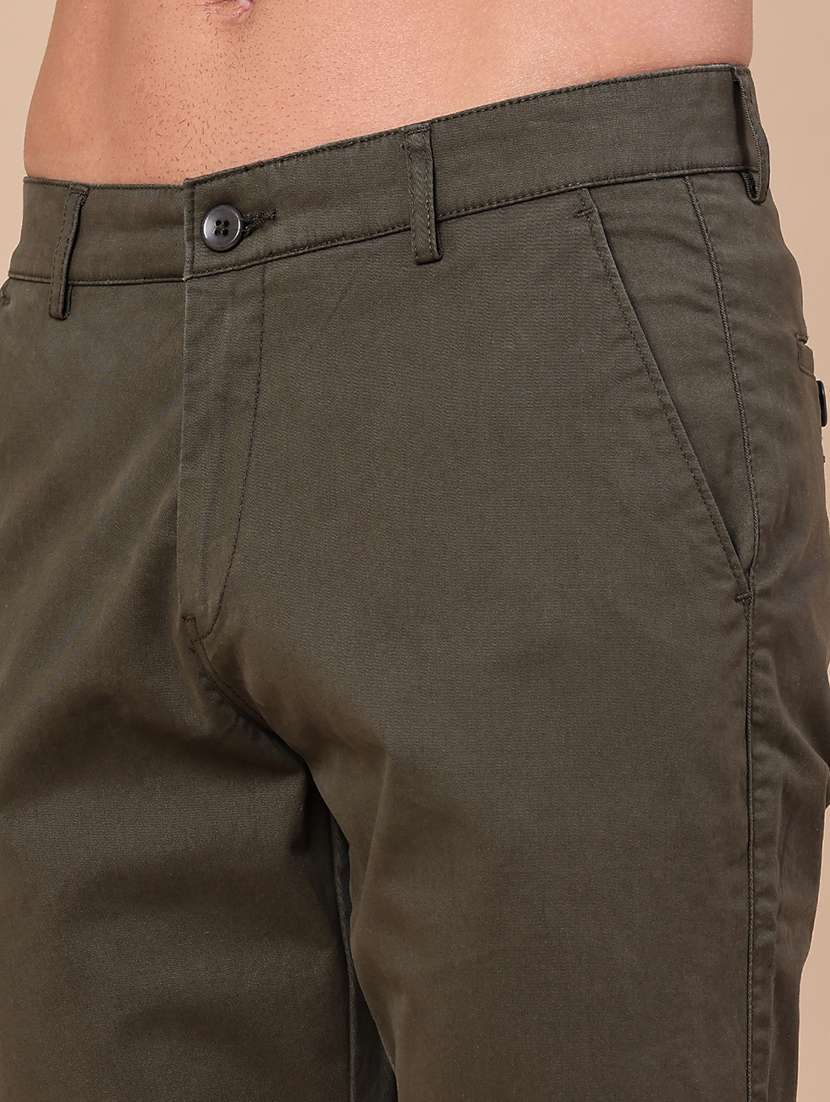 men solid mid rise slim fit chinos - 22399817 -  Standard Image - 1