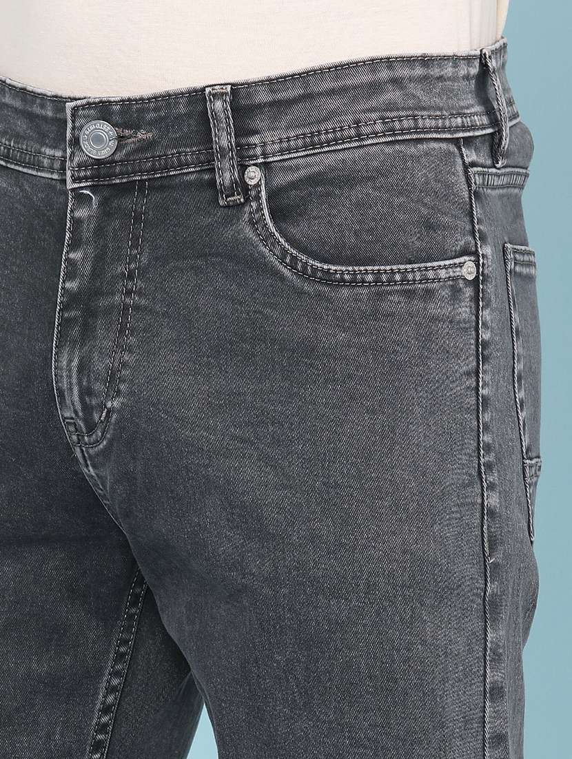 men plain mid rise full length tapered jeans - 22399841 -  Standard Image - 1