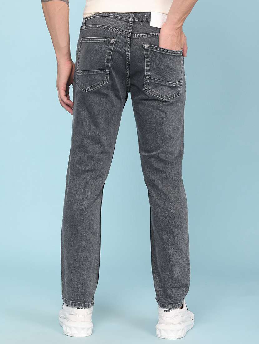 men plain mid rise full length tapered jeans - 22399841 -  Standard Image - 4